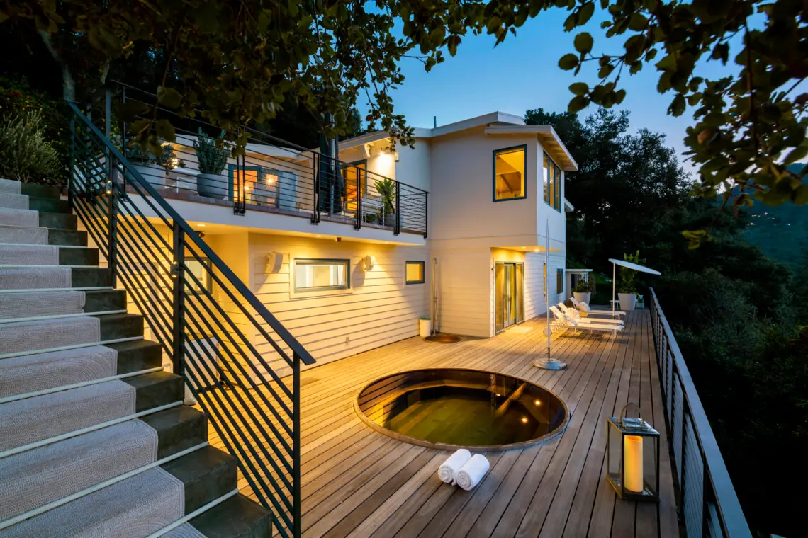 A California mountain cabin short-term rental in a wildfire-exposed setting